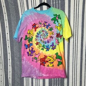 1995 Vintage Liquid Blue Grateful Dead Spiral Tie Dye T-Shirt